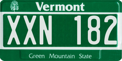 VT license plate XXN182
