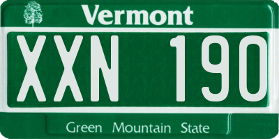 VT license plate XXN190