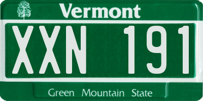 VT license plate XXN191