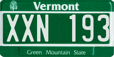 VT license plate XXN193