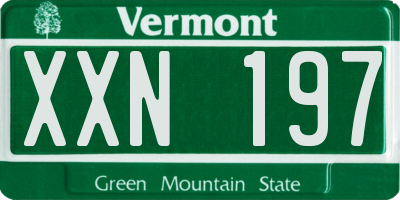 VT license plate XXN197