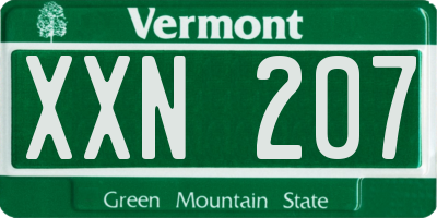 VT license plate XXN207