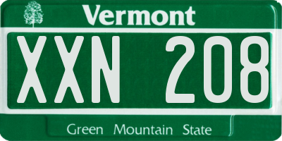 VT license plate XXN208