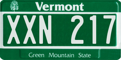 VT license plate XXN217