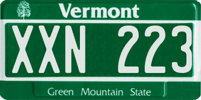 VT license plate XXN223
