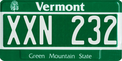 VT license plate XXN232