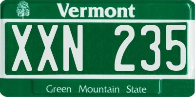 VT license plate XXN235