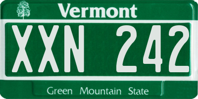 VT license plate XXN242