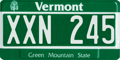 VT license plate XXN245