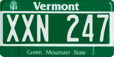 VT license plate XXN247