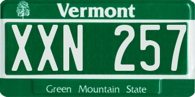VT license plate XXN257