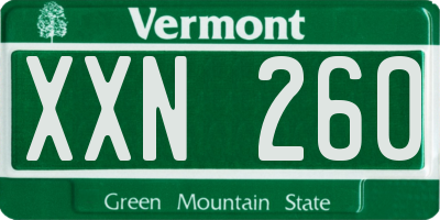 VT license plate XXN260
