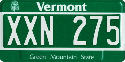 VT license plate XXN275