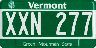 VT license plate XXN277
