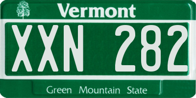 VT license plate XXN282