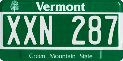 VT license plate XXN287