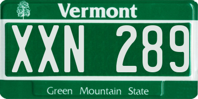 VT license plate XXN289