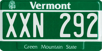 VT license plate XXN292