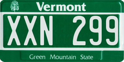 VT license plate XXN299