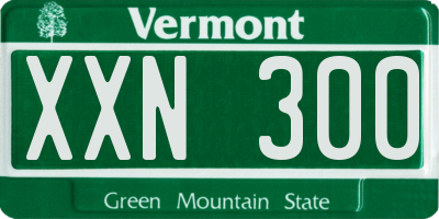 VT license plate XXN300