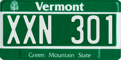 VT license plate XXN301