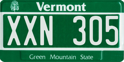 VT license plate XXN305