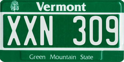 VT license plate XXN309