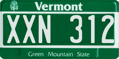VT license plate XXN312
