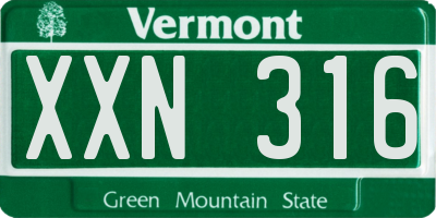 VT license plate XXN316