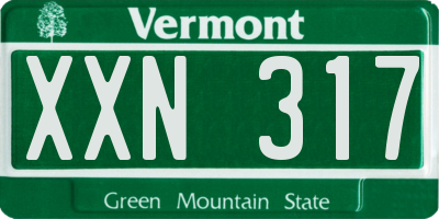VT license plate XXN317