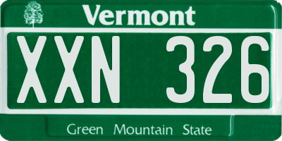 VT license plate XXN326