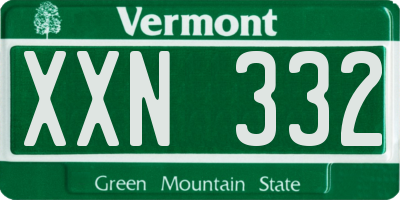 VT license plate XXN332