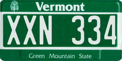 VT license plate XXN334