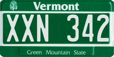 VT license plate XXN342