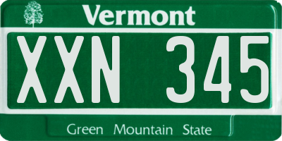 VT license plate XXN345