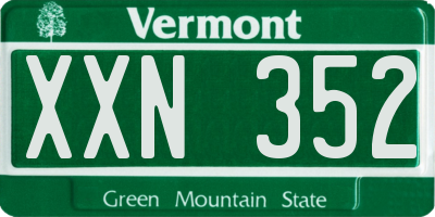 VT license plate XXN352