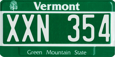 VT license plate XXN354