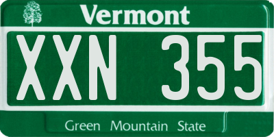 VT license plate XXN355