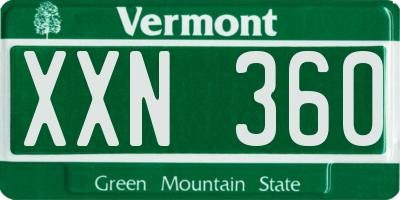 VT license plate XXN360