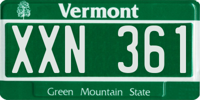 VT license plate XXN361