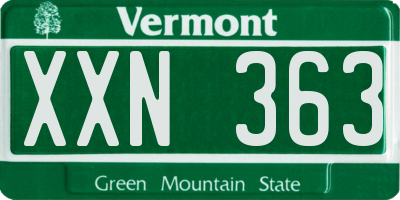 VT license plate XXN363