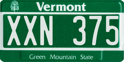 VT license plate XXN375