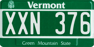 VT license plate XXN376