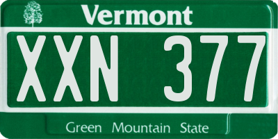 VT license plate XXN377