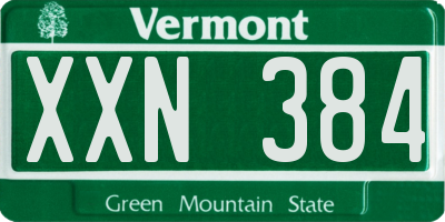 VT license plate XXN384
