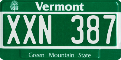 VT license plate XXN387