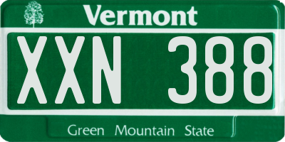 VT license plate XXN388