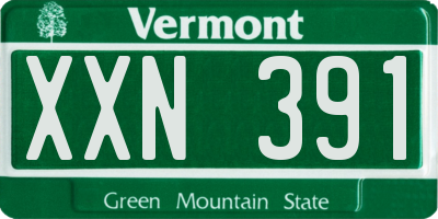 VT license plate XXN391