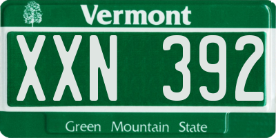 VT license plate XXN392