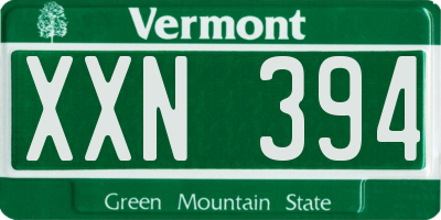 VT license plate XXN394